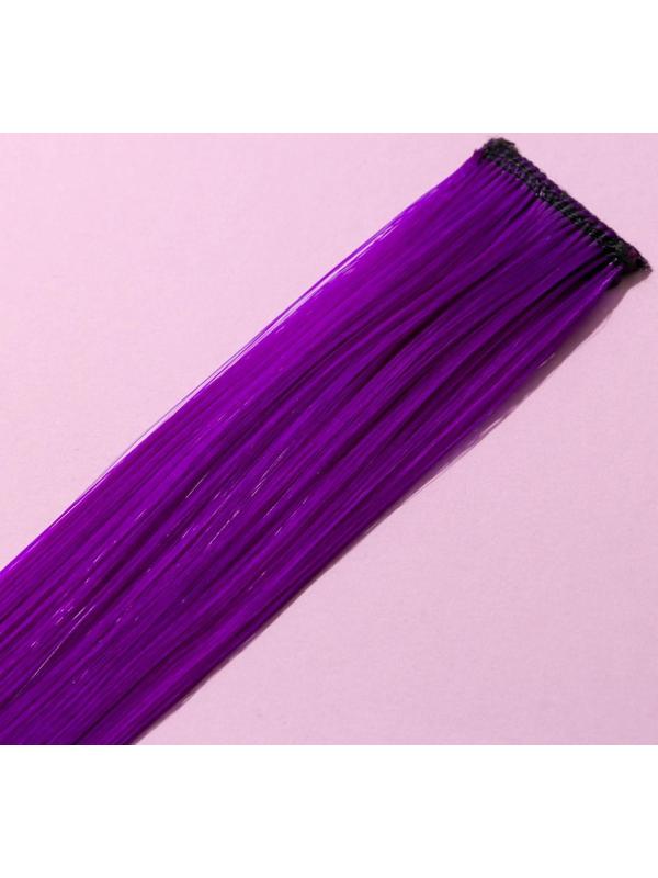 Цветная прядь на заколке «отПАНДного нового года», длина 50 см.