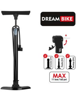Насос велосипедный напольный Dream Bike, цвет чёрный