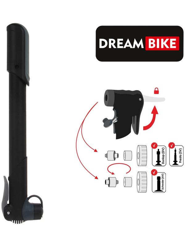 Насос ручной Dream Bike, цвет чёрный