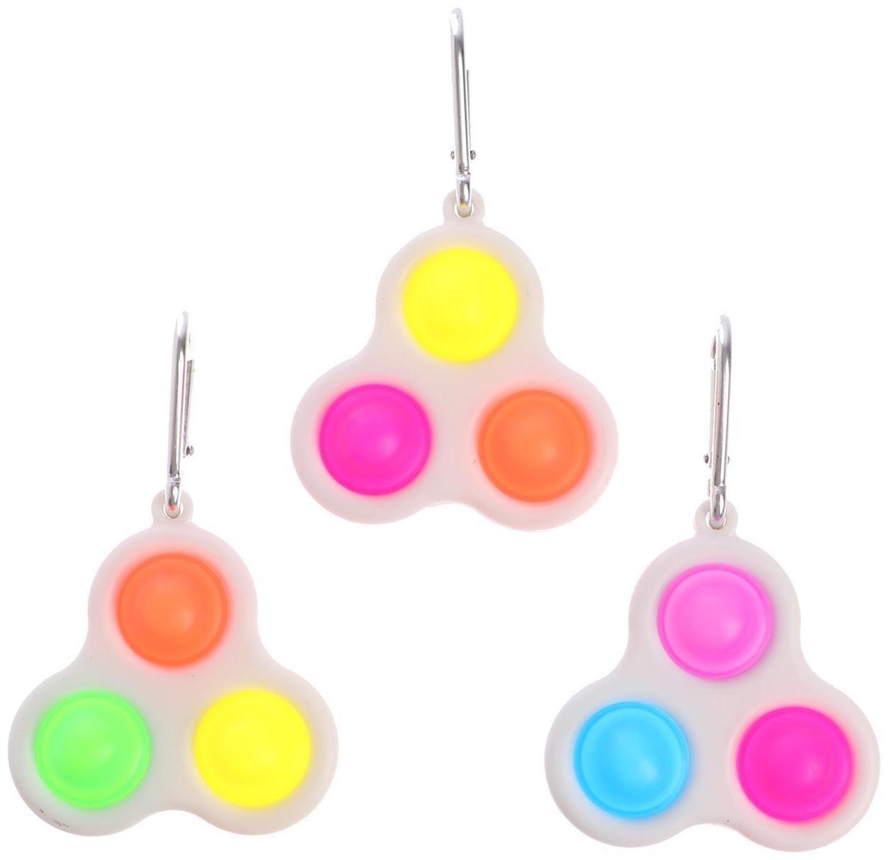 Игрушка-антистресс на карабине, симпл-димпл, МИКС