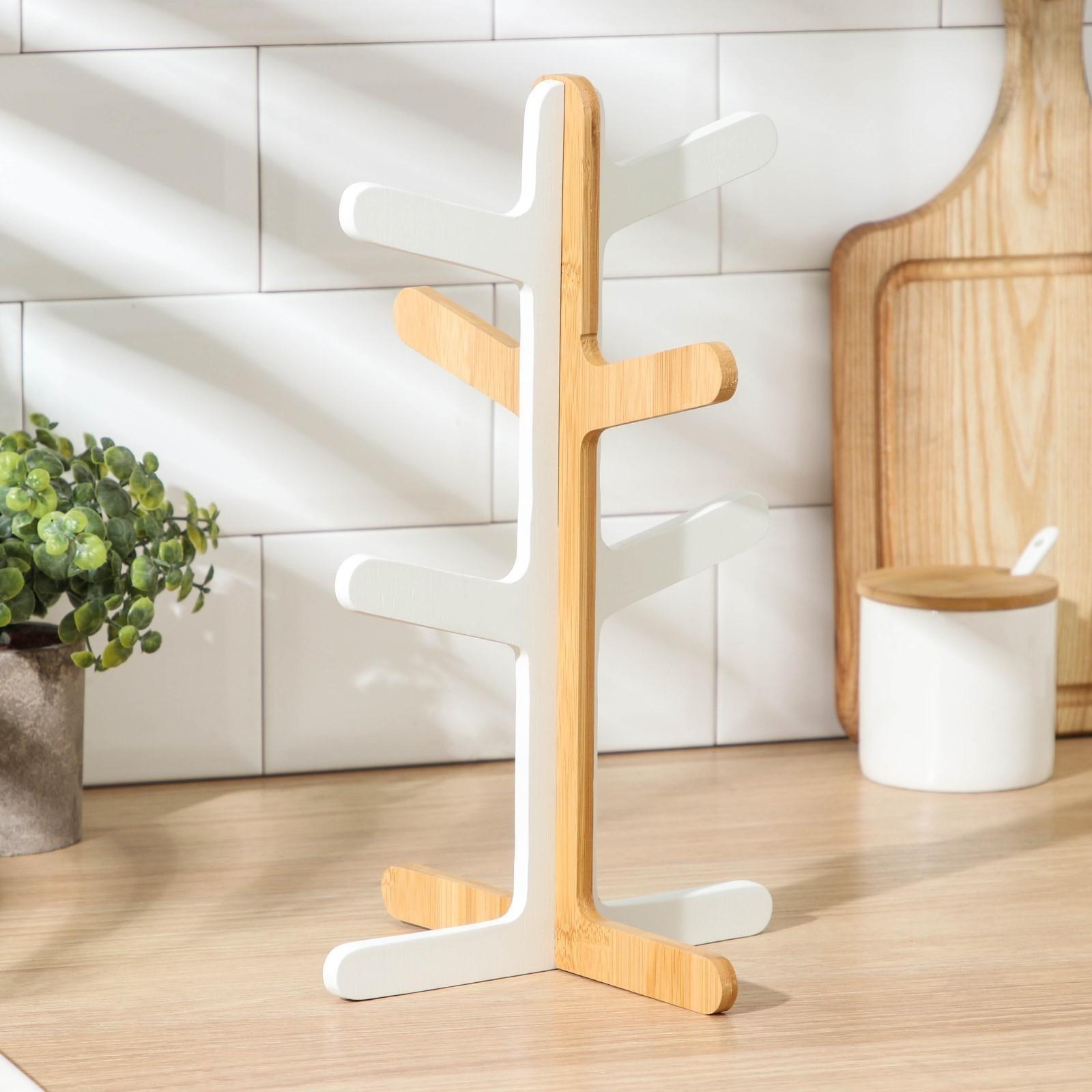 Подставка для кружек Heaven, 20×20×32 см, бамбук, цвет МИКС