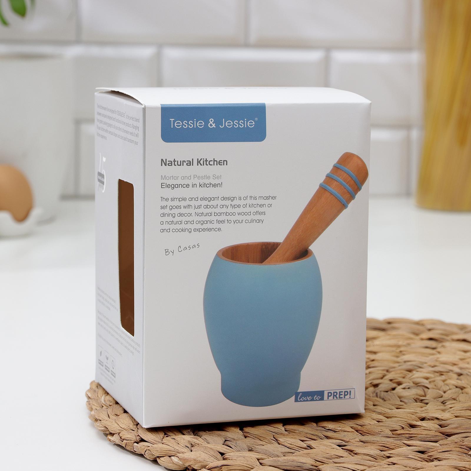 Ступка с толкушкой Heaven, 200 мл, ступка d=8 см, h=12 см, толкушка h=12 см, d=2 см, d=4 см, бамбук