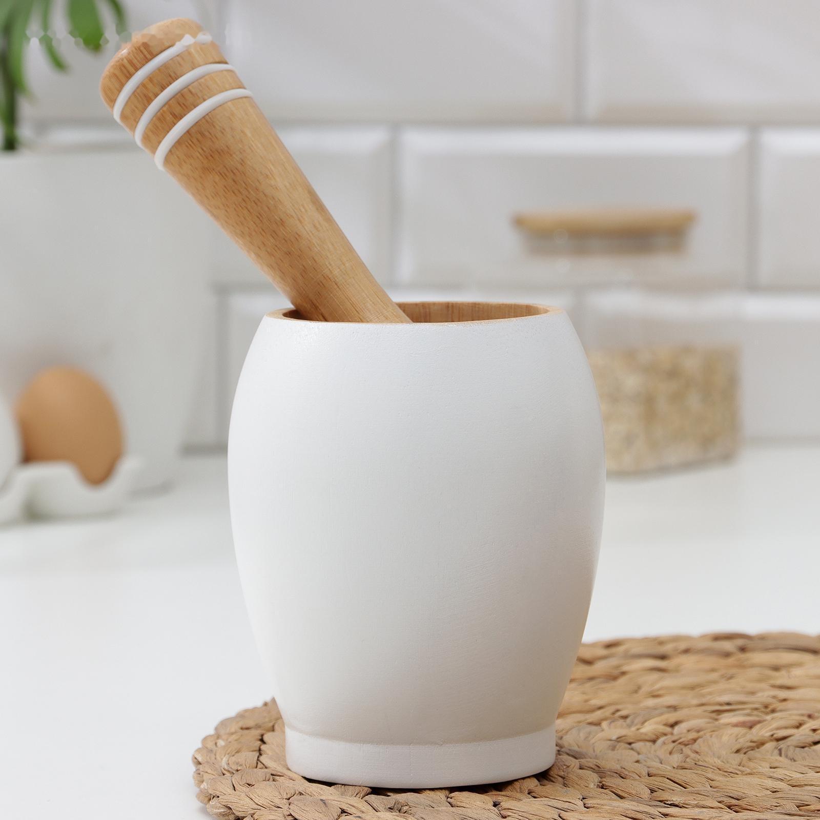 Ступка с толкушкой Heaven, 200 мл, ступка d=8 см, h=12 см, толкушка h=12 см, d=2 см, d=4 см, бамбук