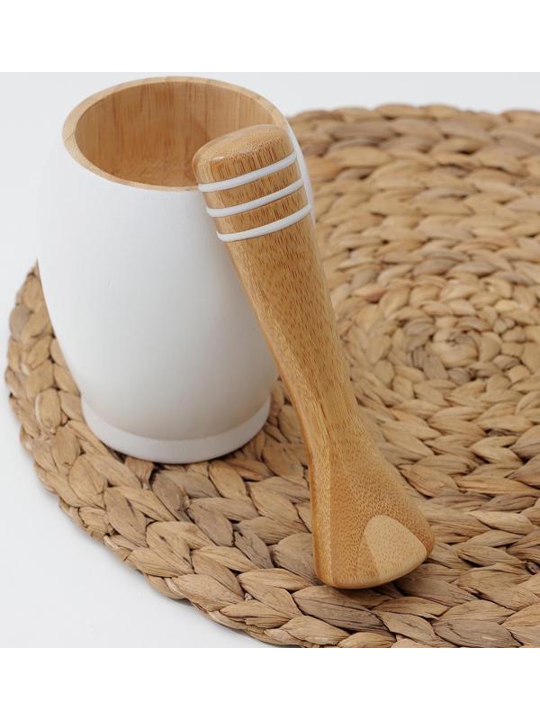 Ступка с толкушкой Heaven, 200 мл, ступка d=8 см, h=12 см, толкушка h=12 см, d=2 см, d=4 см, бамбук