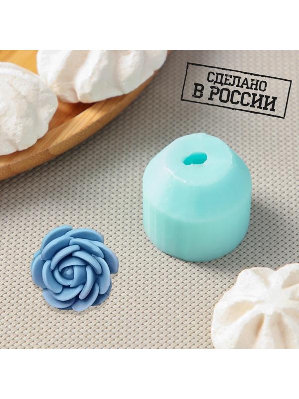 Силиконовая форма «Розочка букетная», d=3,1 см, h=2,6 см, цвет бирюзовый