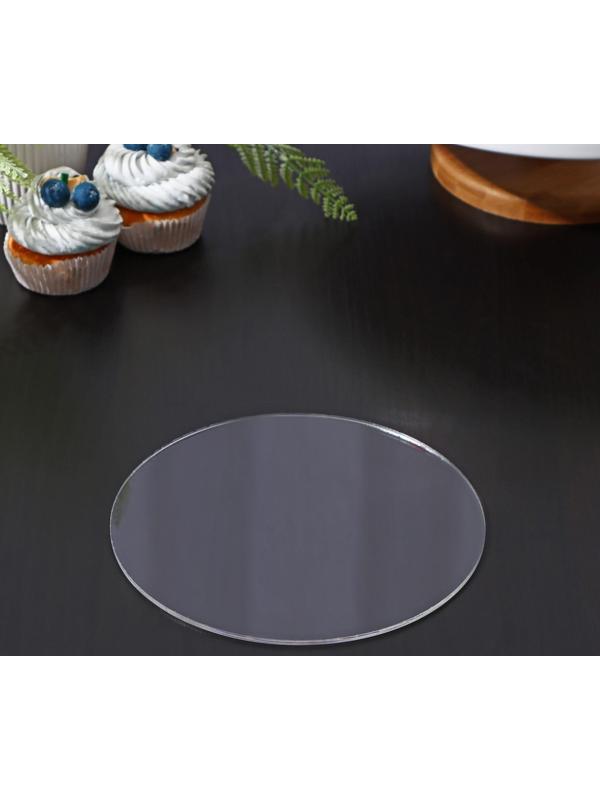 Подложка акриловая, круг d=18 см, h=0,3 см, цвет прозрачный