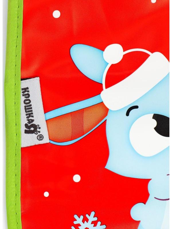 Нагрудник «Зайка: 1 Новый год» непромокаемый на липучке, ПВХ, новогодняя подарочная упаковка