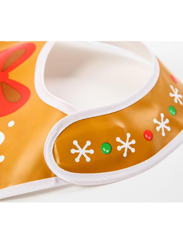 Нагрудник «Пряник» непромокаемый на липучке, новогодняя подарочная упаковка