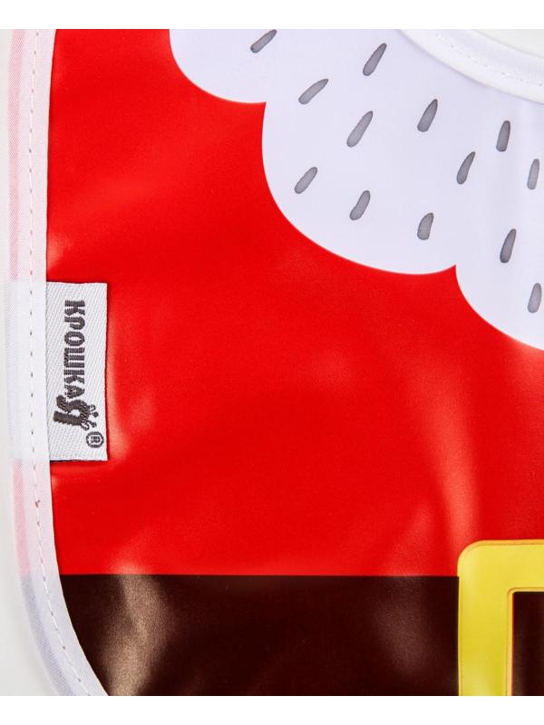 Нагрудник «Костюм Санты» непромокаемый на завязках, ПВХ, новогодняя подарочная упаковка