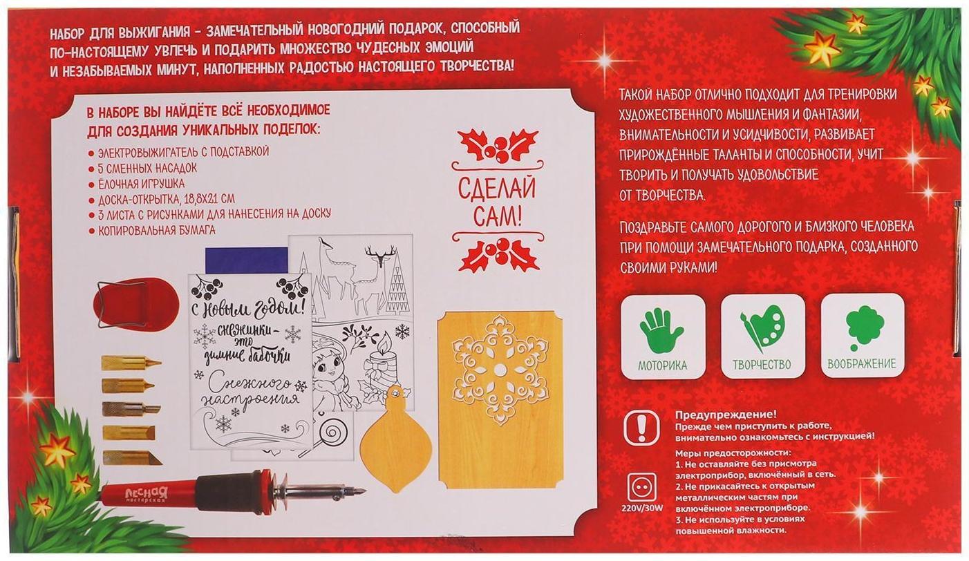 Набор для выжигания и росписи по дереву «С Новым годом!»