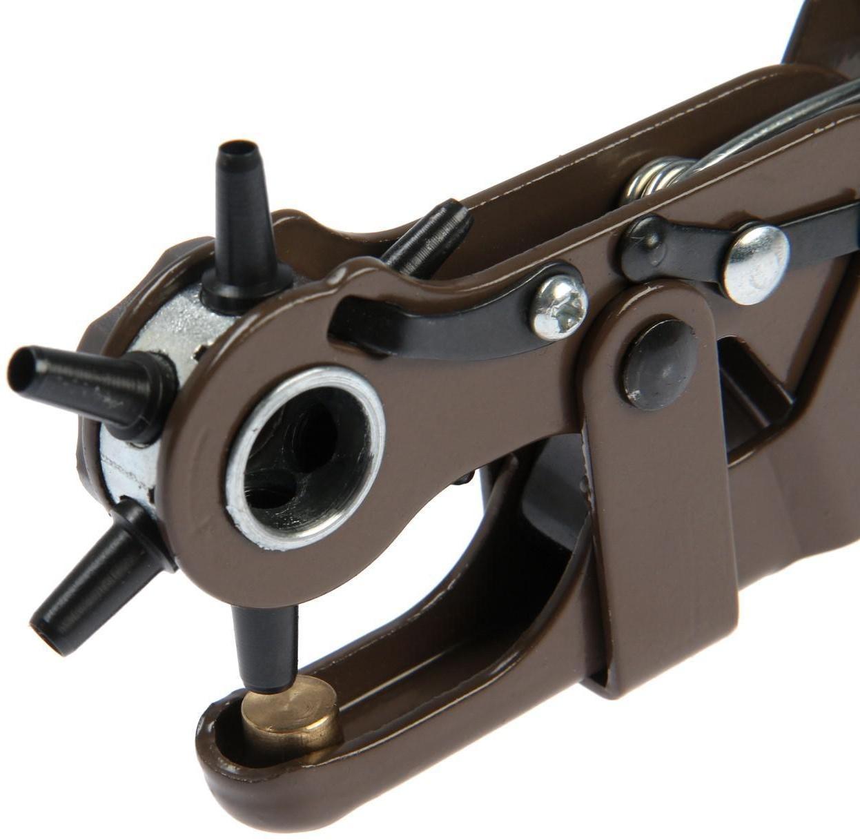 Просекатель дырокол для кожи и картона ТУНДРА, усиленный, 2-2.5-3-3.5-4-4.5 мм, 235 мм