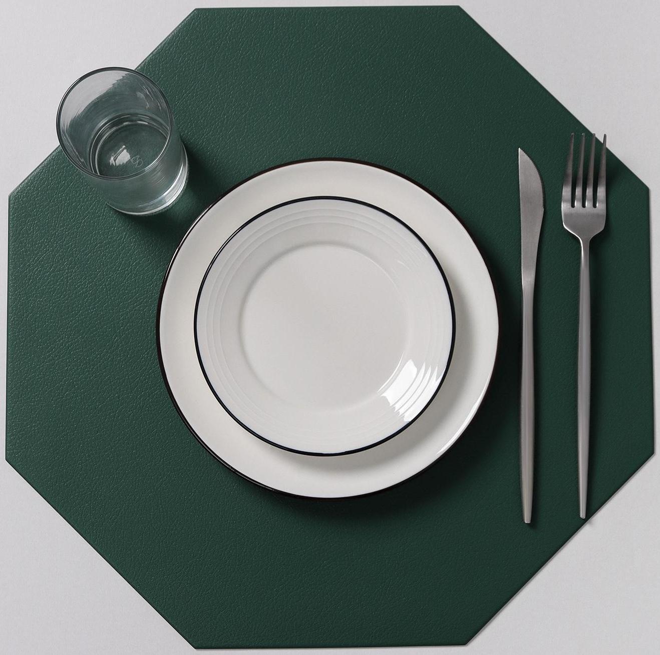 Салфетка сервировочная на стол «Тэм», 38×38 см, цвет зелёный
