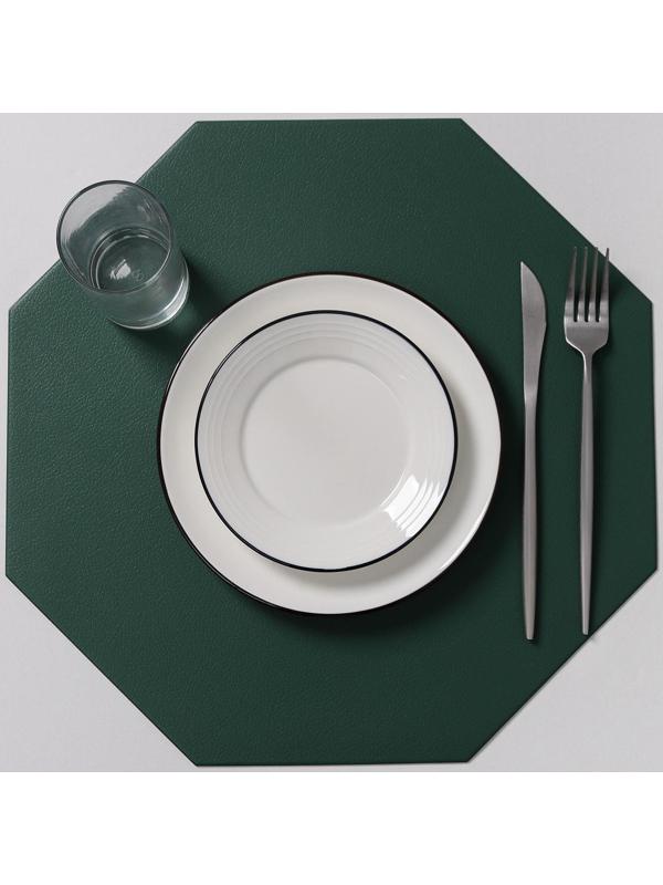 Салфетка сервировочная на стол «Тэм», 38×38 см, цвет зелёный