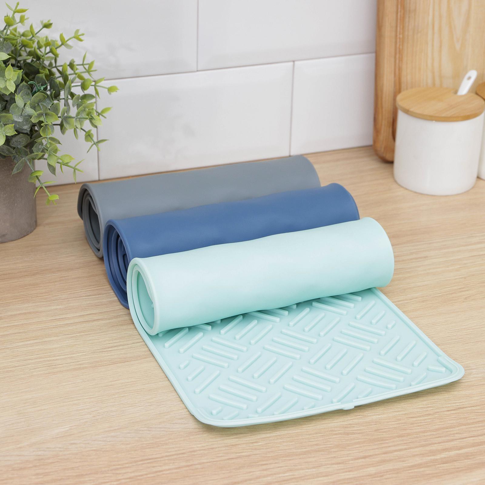 Коврик для сушки посуды, 20×45 см, силикон, цвет МИКС