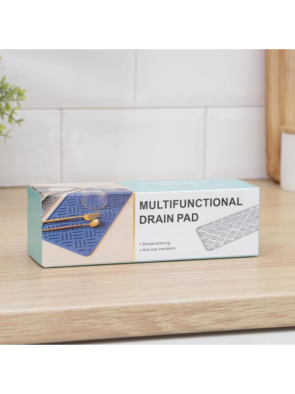 Коврик для сушки посуды, 20×45 см, силикон, цвет МИКС