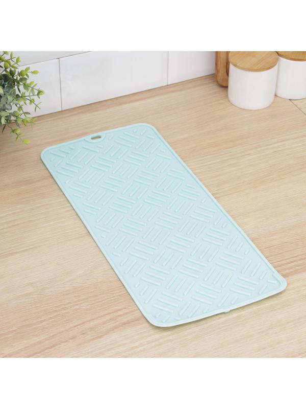 Коврик для сушки посуды, 20×45 см, силикон, цвет МИКС