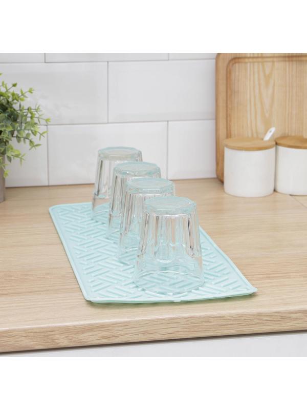 Коврик для сушки посуды, 20×45 см, силикон, цвет МИКС