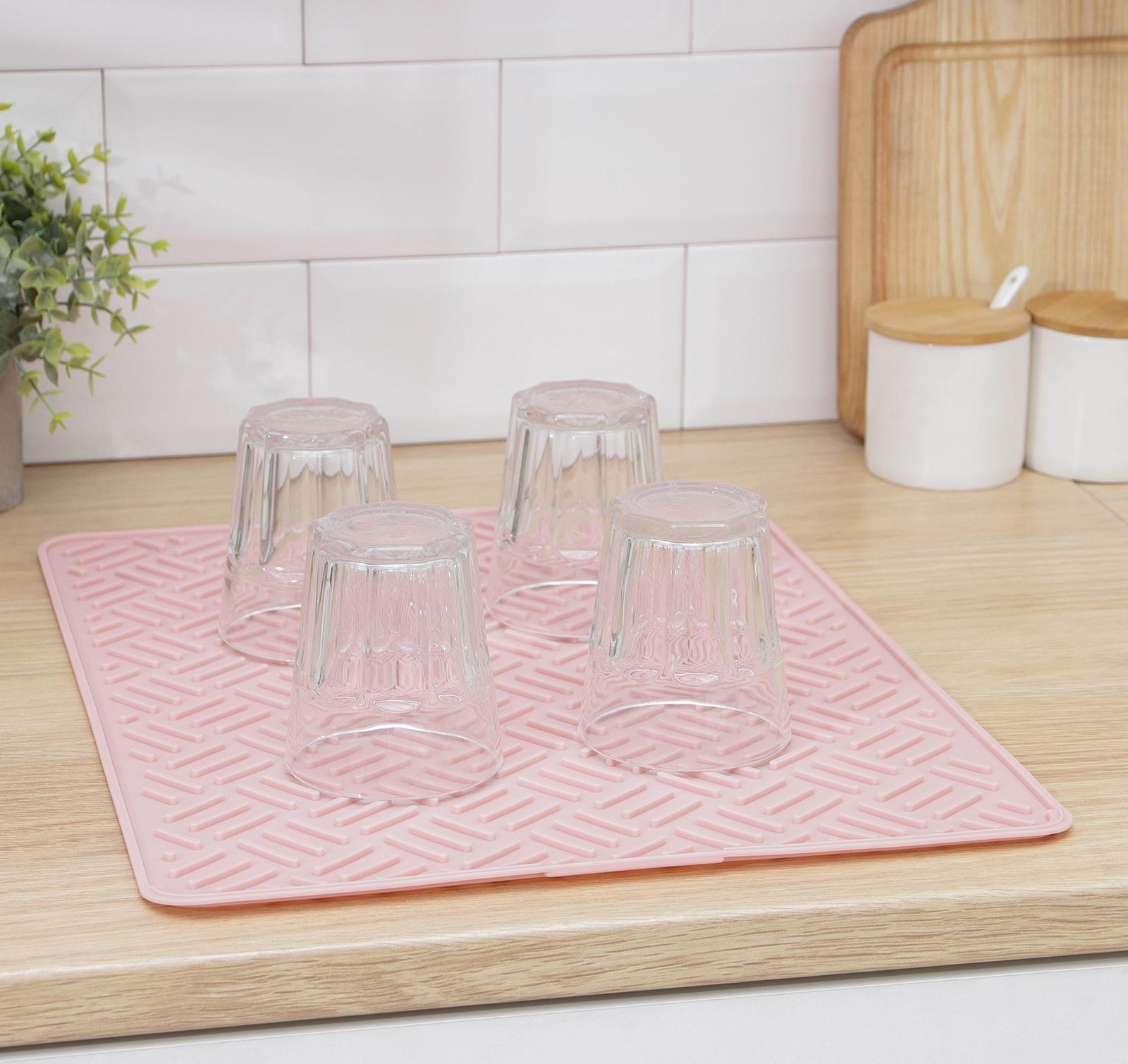 Коврик для сушки посуды, 35×45 см, силикон, цвет МИКС