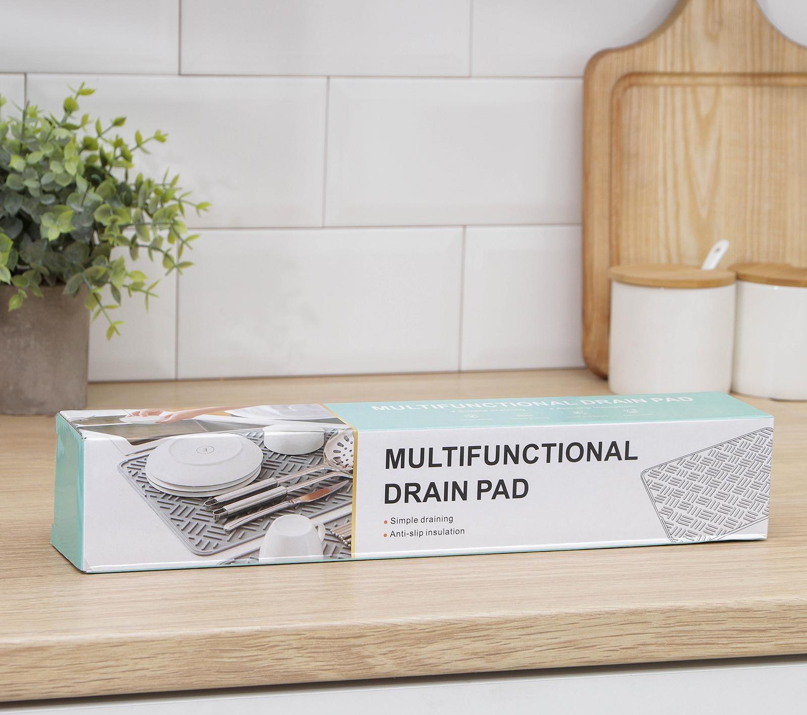 Коврик для сушки посуды, 35×45 см, силикон, цвет МИКС