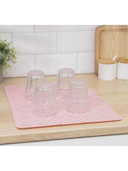 Коврик для сушки посуды, 35×45 см, силикон, цвет МИКС