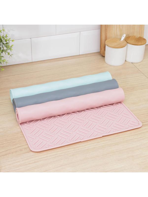 Коврик для сушки посуды, 35×45 см, силикон, цвет МИКС