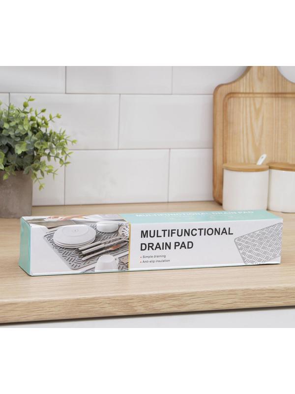 Коврик для сушки посуды, 35×45 см, силикон, цвет МИКС