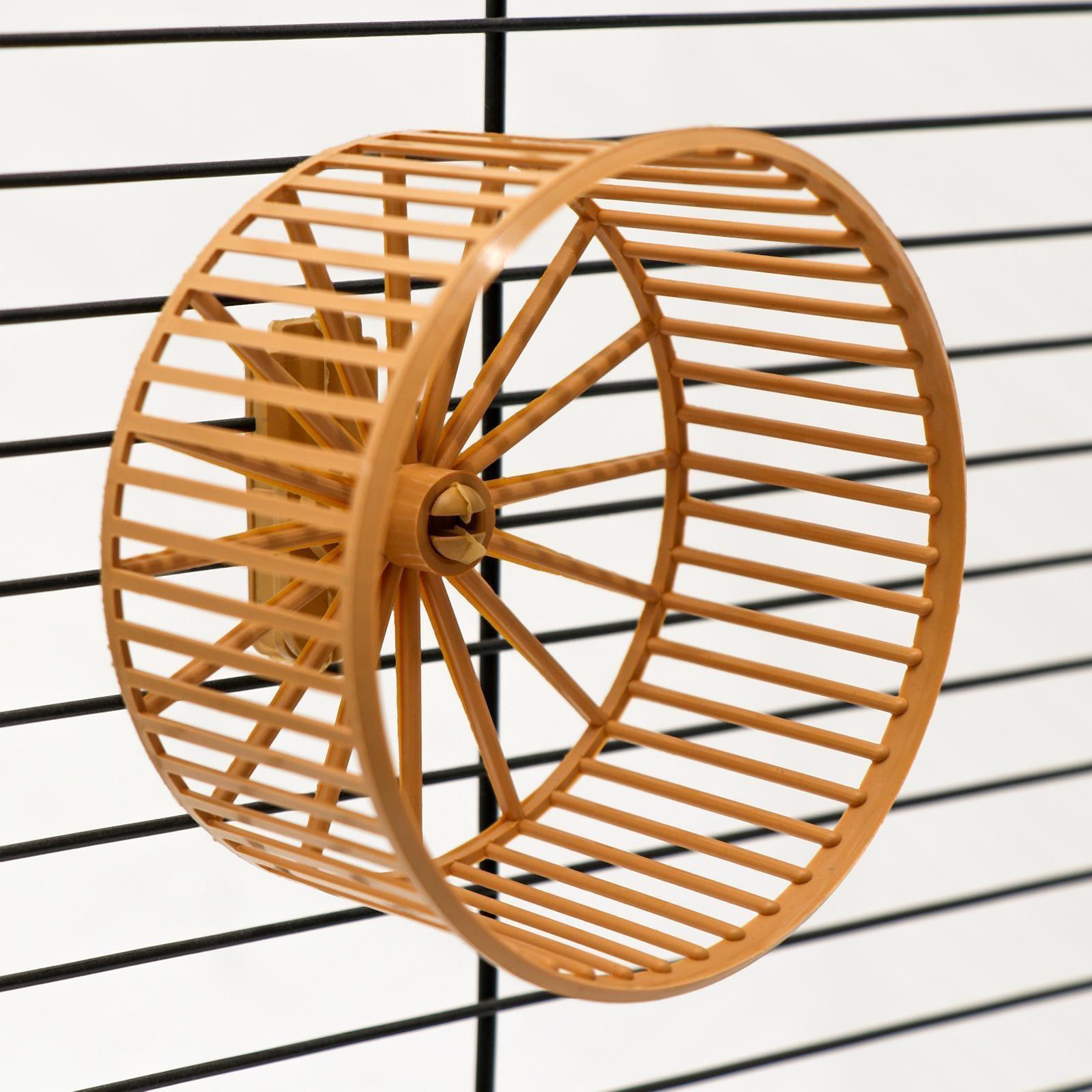 Колесо для грызунов пластиковое, с подставкой, 9 см, бежевое