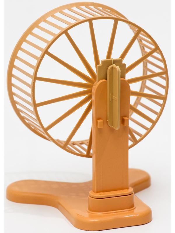 Колесо для грызунов пластиковое, с подставкой, 9 см, бежевое