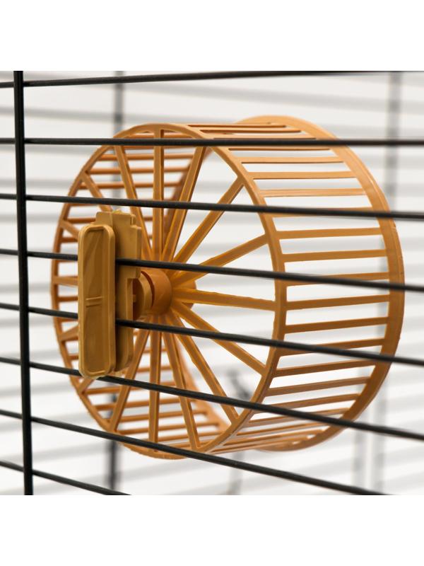 Колесо для грызунов пластиковое, с подставкой, 9 см, бежевое