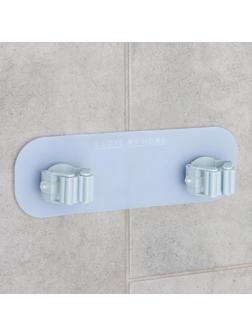 Держатель для уборочного инвентаря, двойной, 25×8 см, цвет МИКС