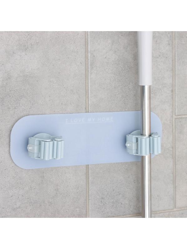 Держатель для уборочного инвентаря, двойной, 25×8 см, цвет МИКС