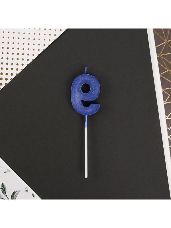 Свеча в торт цифра «9», голубая