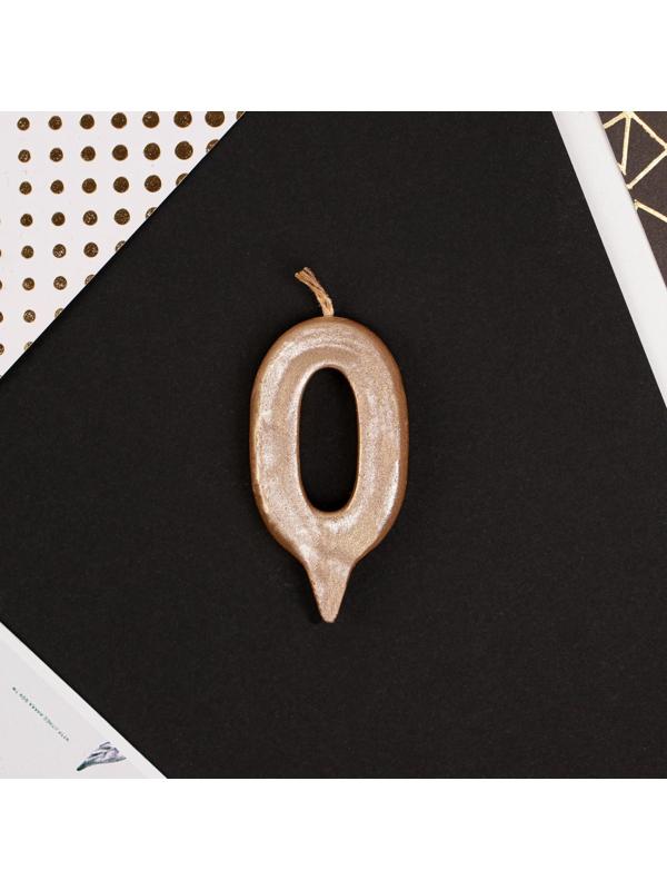 Свеча-цифра в торт «0», шампань