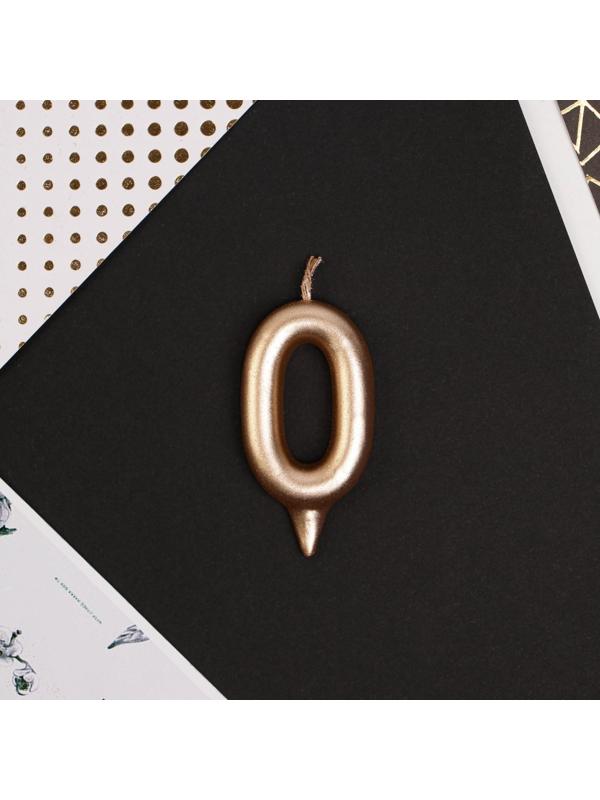 Свеча-цифра в торт «0», шампань