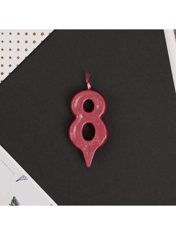 Свеча-цифра в торт «8», красная