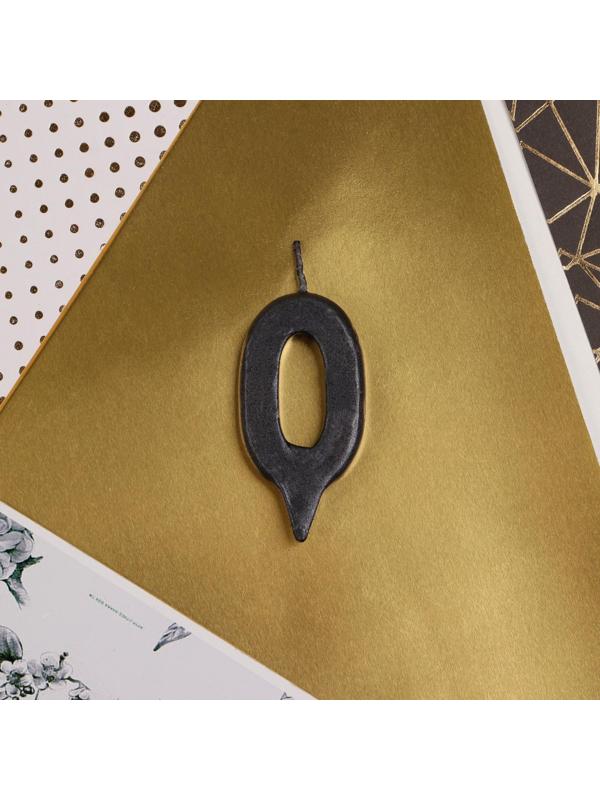 Свеча-цифра в торт «0», чёрная