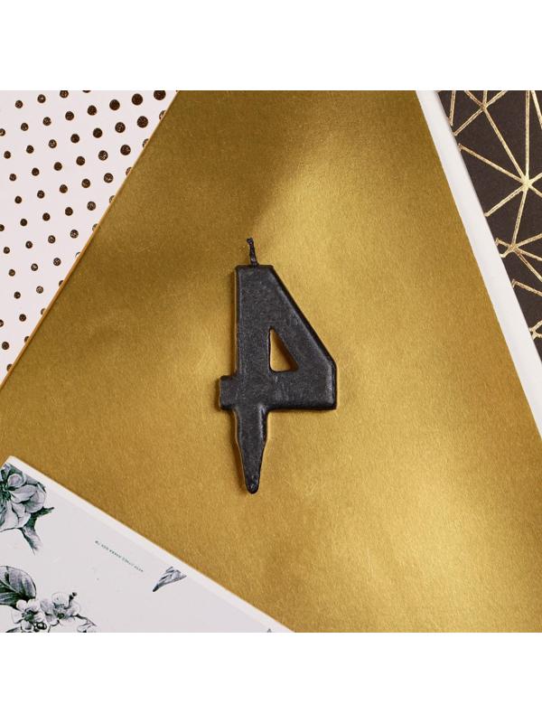 Свеча-цифра в торт «4», чёрная