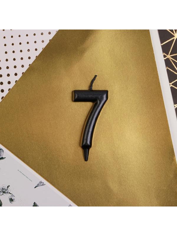 Свеча-цифра в торт «7», чёрная