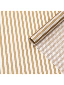 Бумага силиконизированная «Полоски», золотые, для выпечки, 0,38 х 5 м