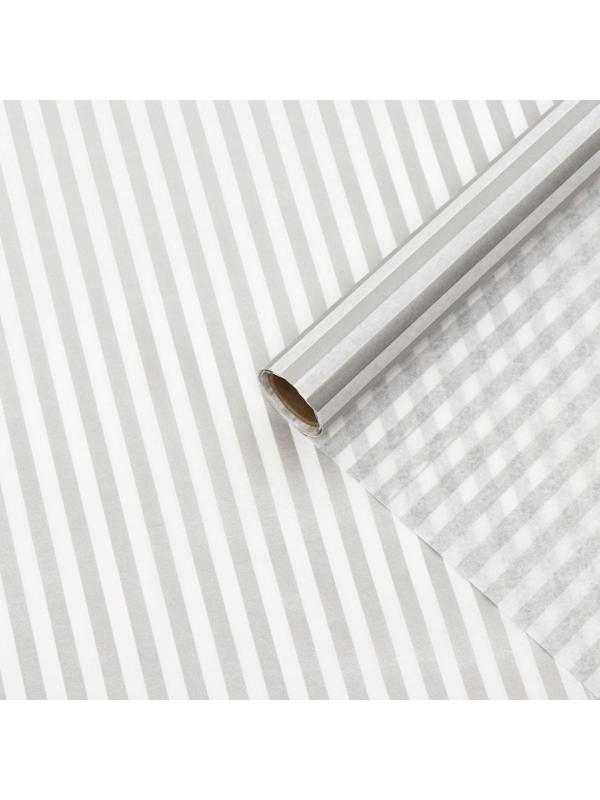 Бумага силиконизированная «Полоски», серебряные, для выпечки, 0,38 х 5 м