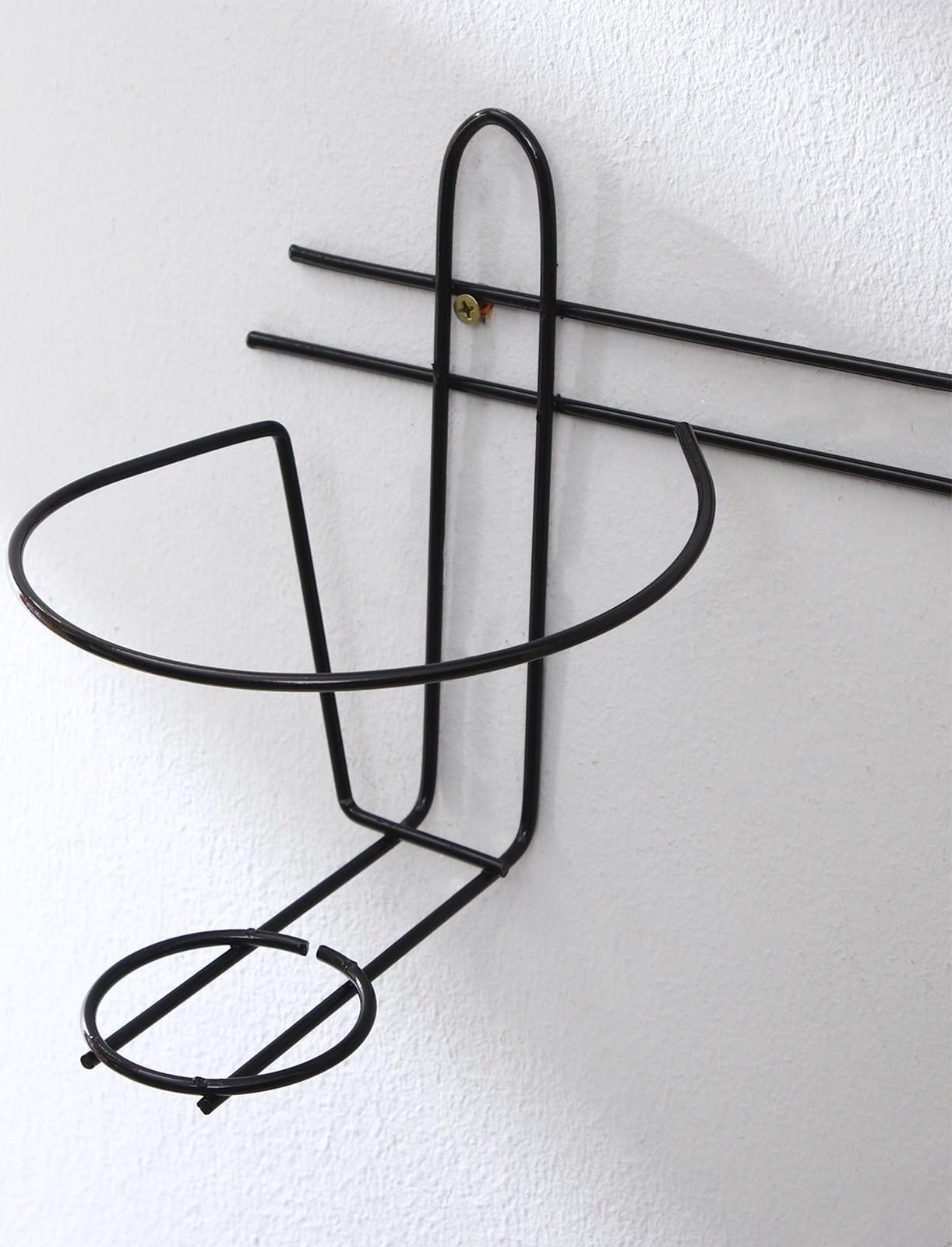 Подвес для кашпо, настенный, на 2 горшка, d=16 см, чёрный, «Волна - 2»