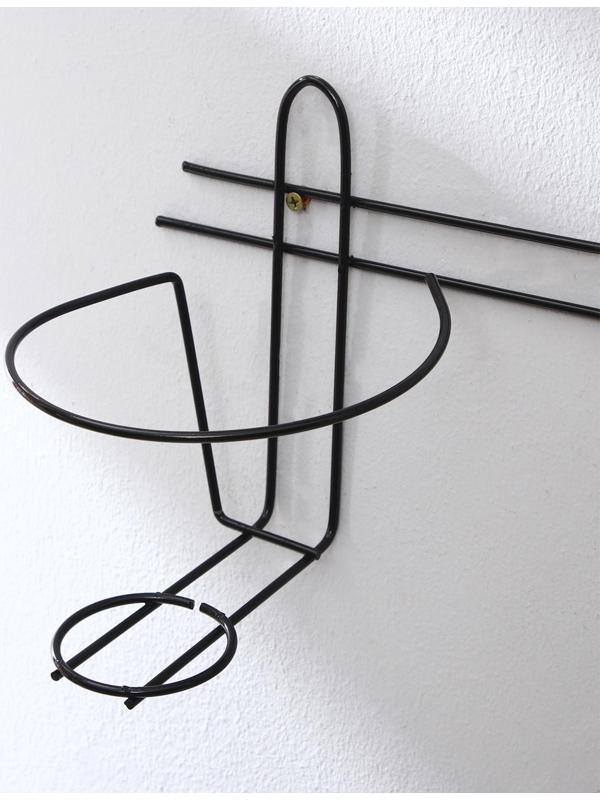 Подвес для кашпо, настенный, на 2 горшка, d=16 см, чёрный, «Волна - 2»