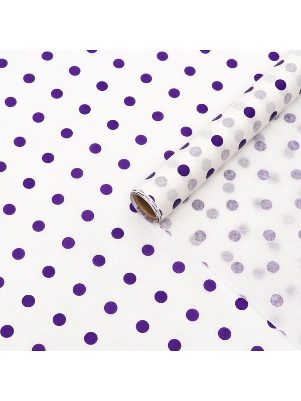 Бумага силиконизированная «Горох», фиолетовый, для выпечки, 0,38 х 5 м
