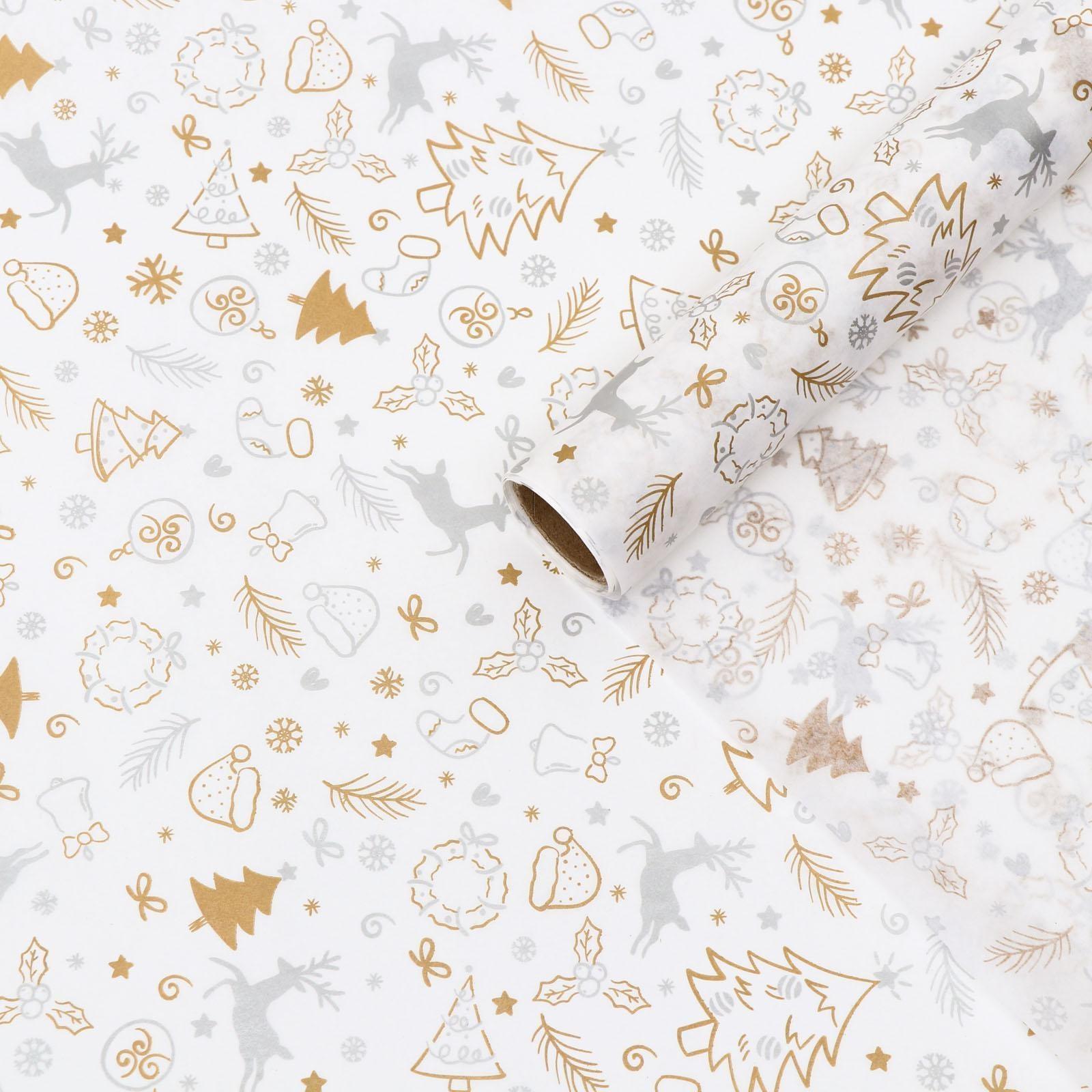 Бумага силиконизированная «Олень», серебряный, 0,38 х 5 м