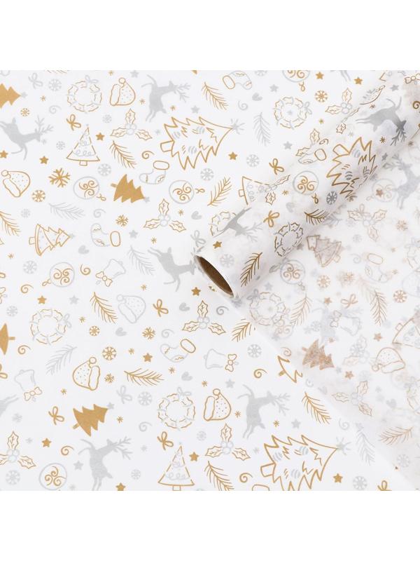 Бумага силиконизированная «Олень», серебряный, 0,38 х 5 м