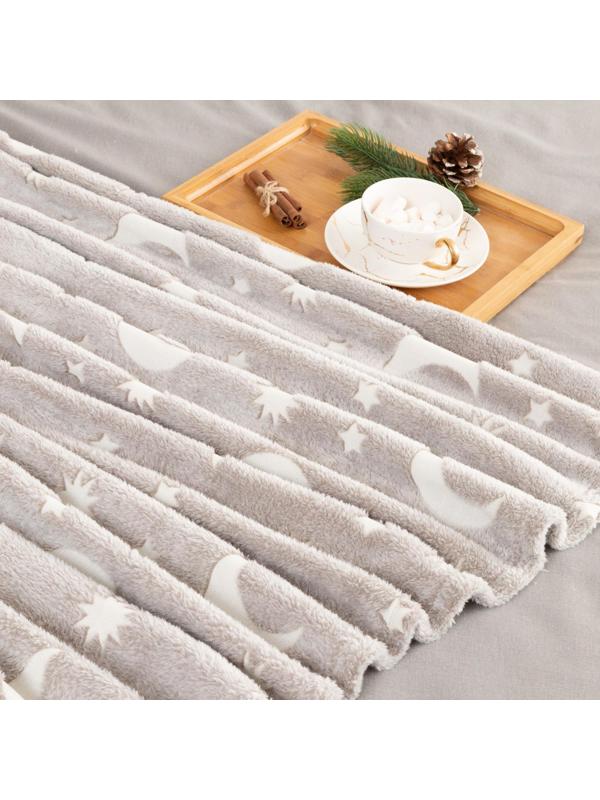 Плед светящийся в темноте Этель «Луна» 200*220 см,100% п/э, корал-флис