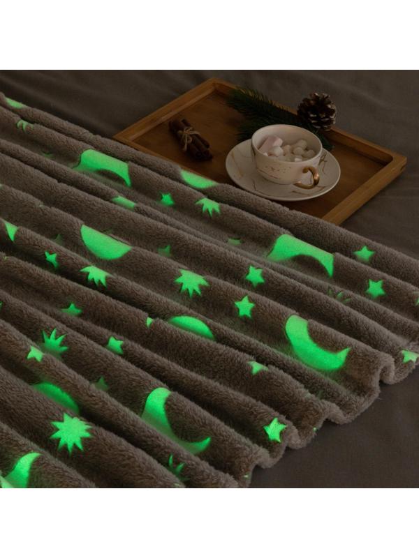 Плед светящийся в темноте Этель «Луна» 200*220 см,100% п/э, корал-флис