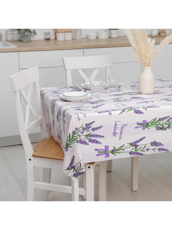 Клеёнка столовая на тканевой основе Доляна «Лаванда», рулон 20 метров, ширина 137 см