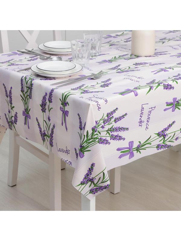 Клеёнка столовая на тканевой основе Доляна «Лаванда», рулон 20 метров, ширина 137 см