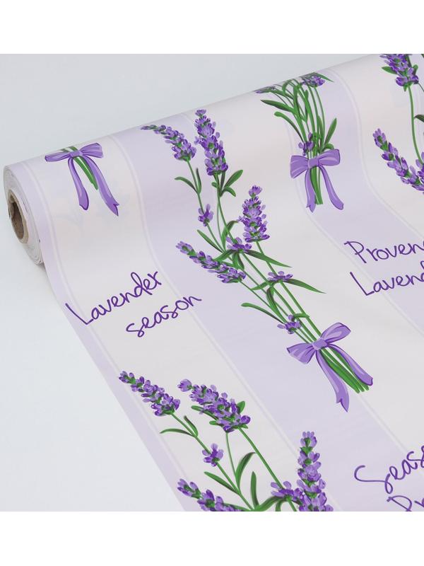 Клеёнка столовая на тканевой основе Доляна «Лаванда», рулон 20 метров, ширина 137 см